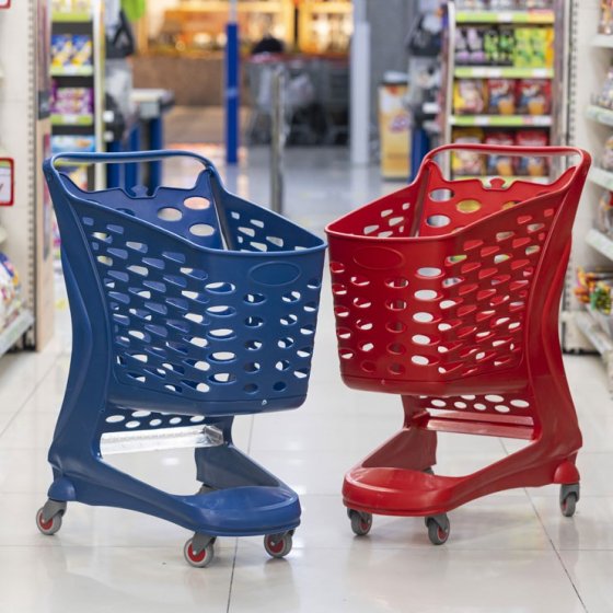 plastic shopping trolley